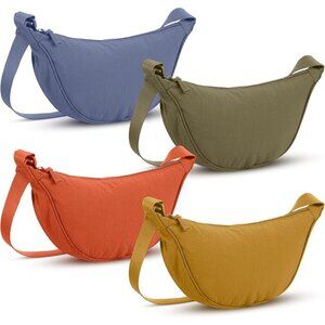 4 Pcs Nylon Crescent Crossbody Purses Sets for Women Men Travel Shoulder Bags